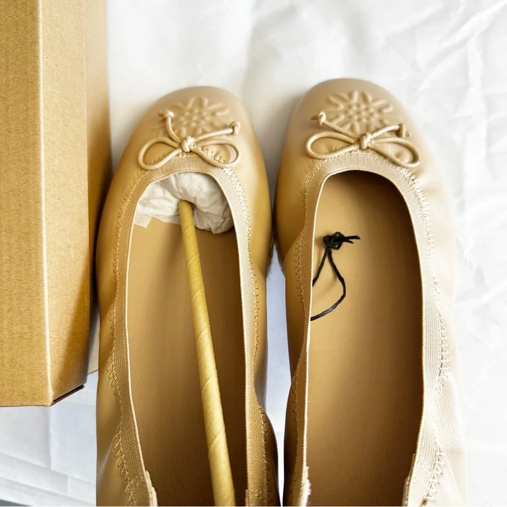 Frye &Co Womens Espadrille Ballet Flats Slip On Tan Beige New Neutral Minimalist